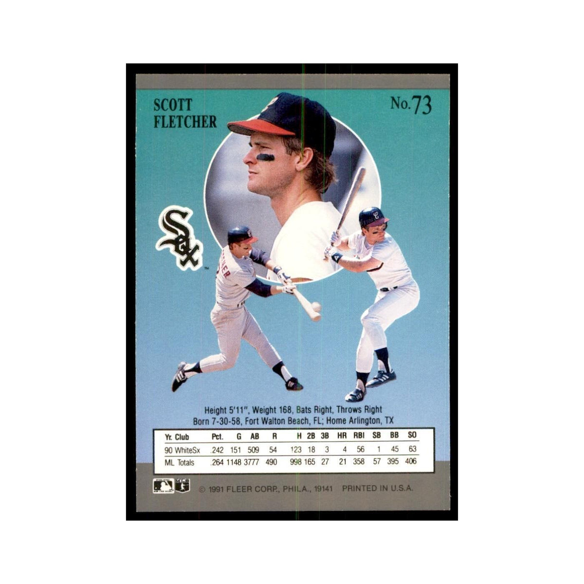Scott Fletcher 1991 Fleer Ultra #73 Baseball Cards Baseball Card NM
