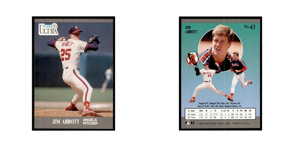 Jim Abbott 1991 Fleer Ultra #43 Baseball Cards Baseball Card NM