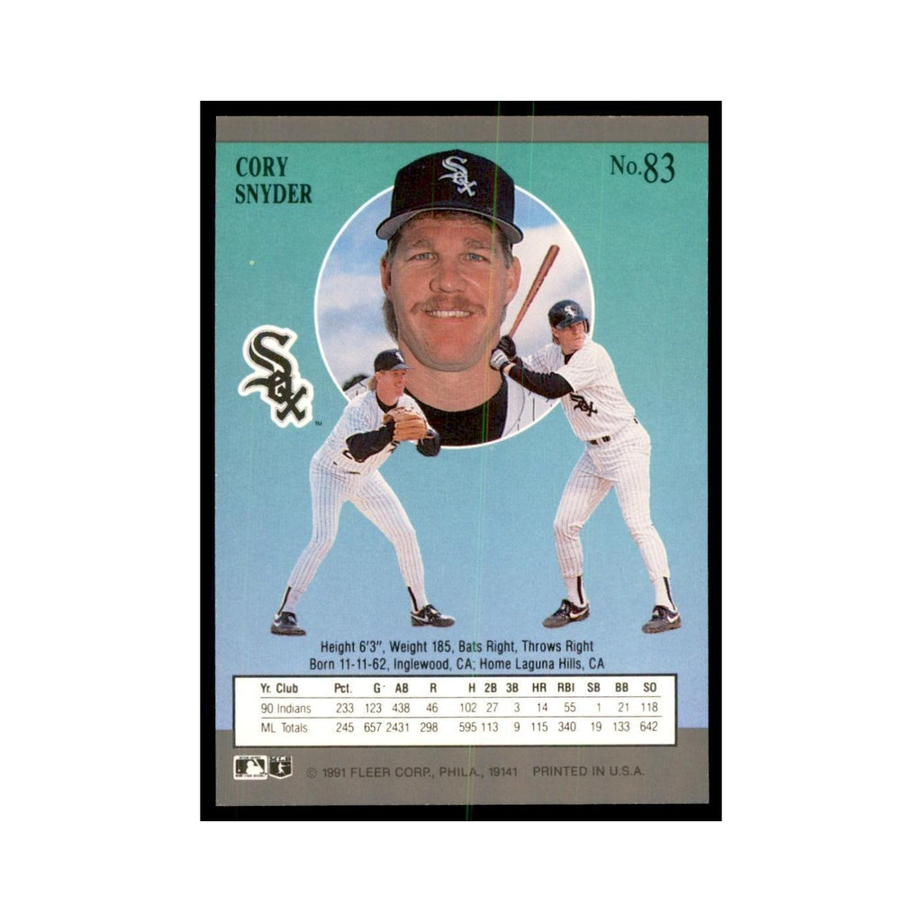 Cory Snyder 1991 Fleer Ultra #83 Baseball Cards Baseball Card NM