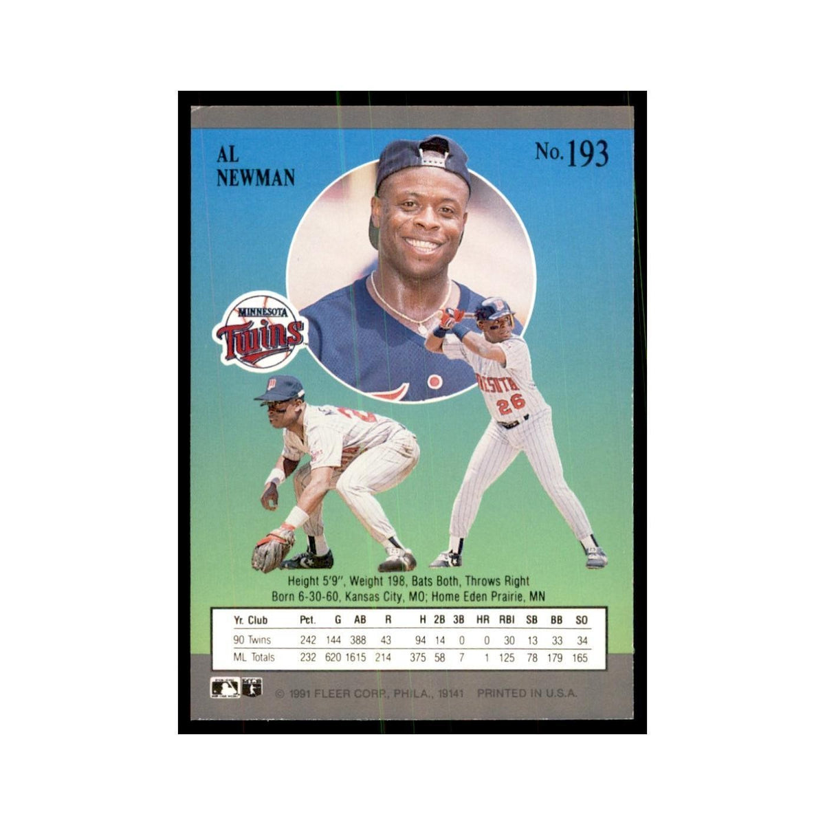 Al Newman 1991 Fleer Ultra #193 Baseball Cards Baseball Card NM