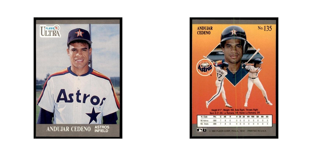 Andujar Cedeno 1991 Fleer Ultra #135 Baseball Cards Baseball Card NM