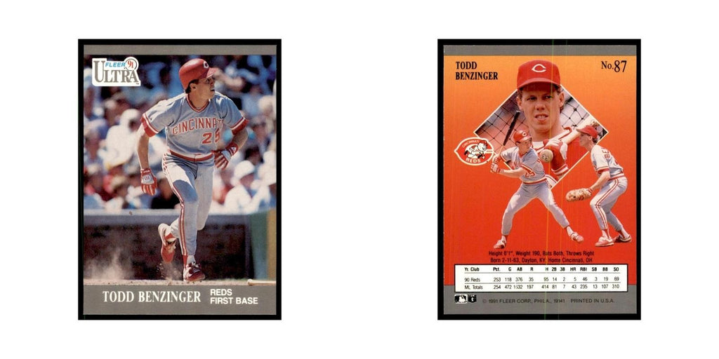 Todd Benzinger 1991 Fleer Ultra #87 Baseball Cards Baseball Card NM