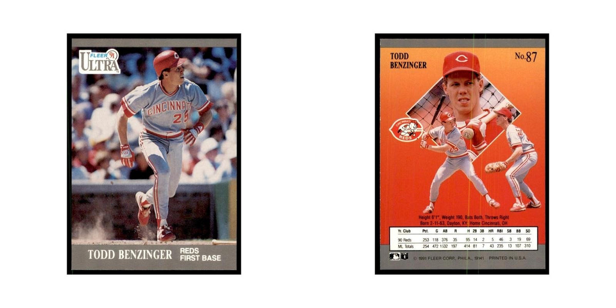 Todd Benzinger 1991 Fleer Ultra #87 Baseball Cards Baseball Card NM