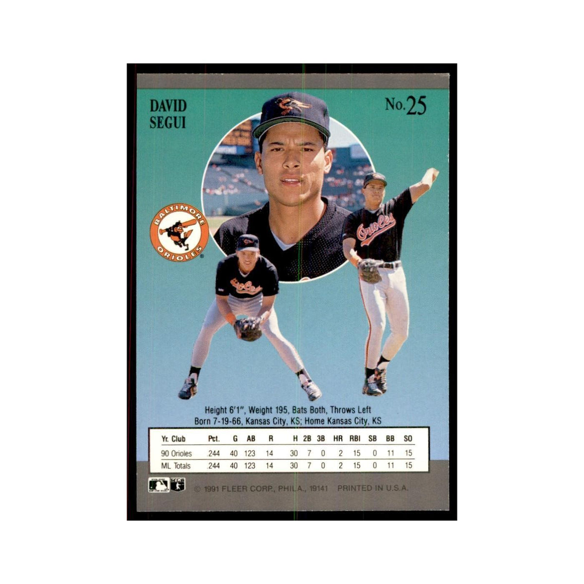 David Segui 1991 Fleer Ultra #25 Baseball Cards Baseball Card NM