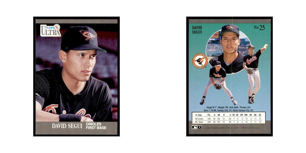 David Segui 1991 Fleer Ultra #25 Baseball Cards Baseball Card NM
