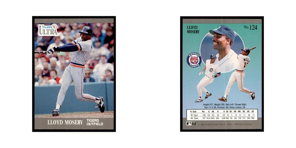 Lloyd Moseby 1991 Fleer Ultra #124 Baseball Cards Baseball Card NM