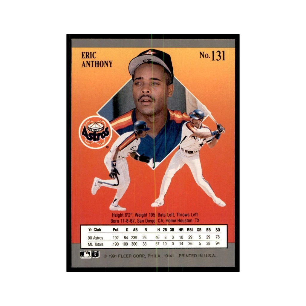 Eric Anthony 1991 Fleer Ultra #131 Baseball Cards Baseball Card NM