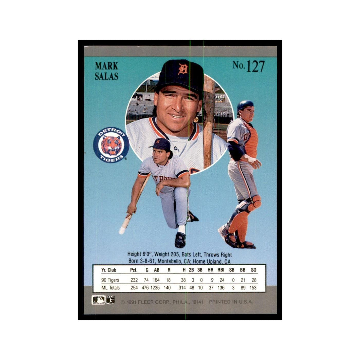 Mark Salas 1991 Fleer Ultra #127 Baseball Cards Baseball Card NM
