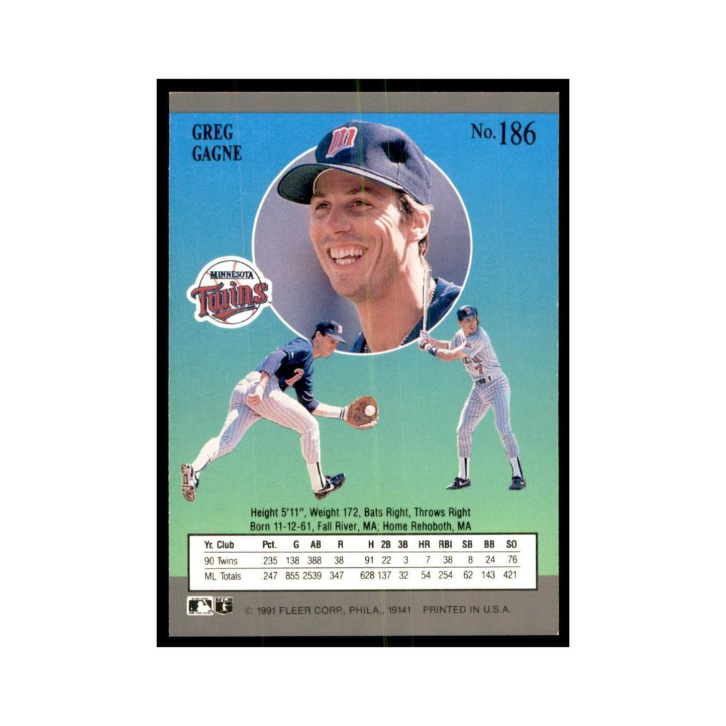 Greg Gagne 1991 Fleer Ultra #186 Baseball Cards Baseball Card NM