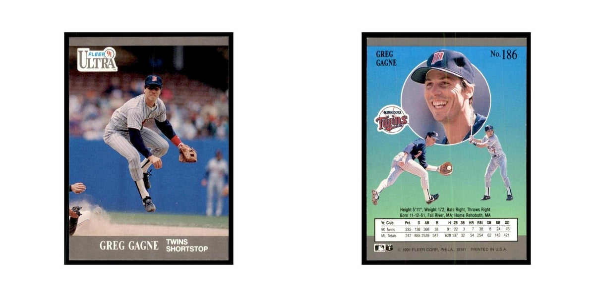 Greg Gagne 1991 Fleer Ultra #186 Baseball Cards Baseball Card NM