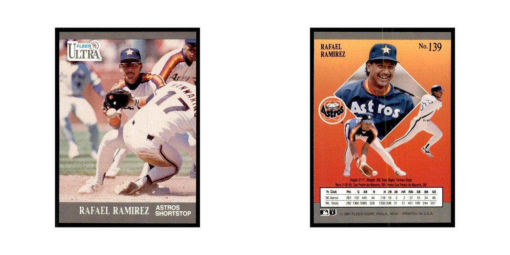 Rafael Ramirez 1991 Fleer Ultra #139 Baseball Cards Baseball Card NM