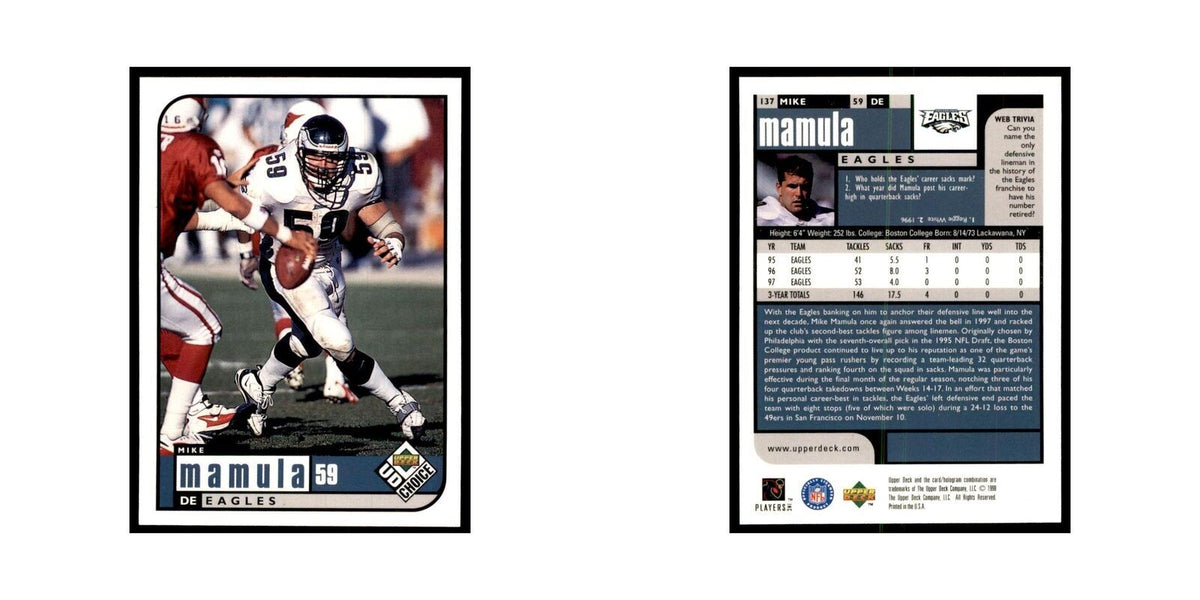 Mike Mamula 1998 UD Choice #137 Football  Cards Football Card NM