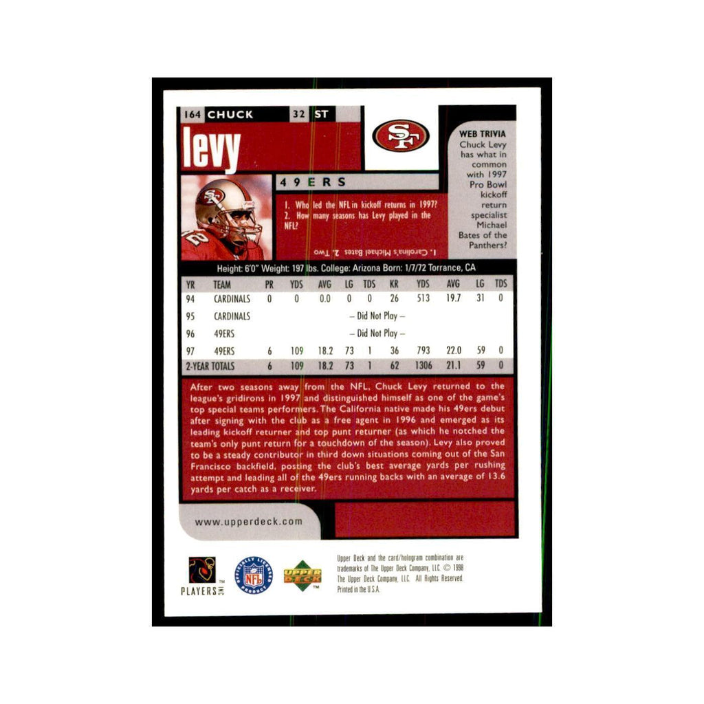Chuck Levy 1998 UD Choice #164 Football  Cards Football Card NM