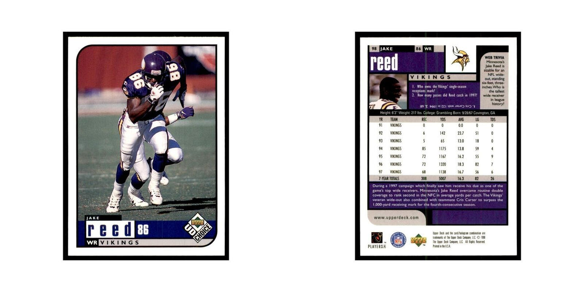 Jake Reed 1998 UD Choice #98 Football  Cards Football Card NM