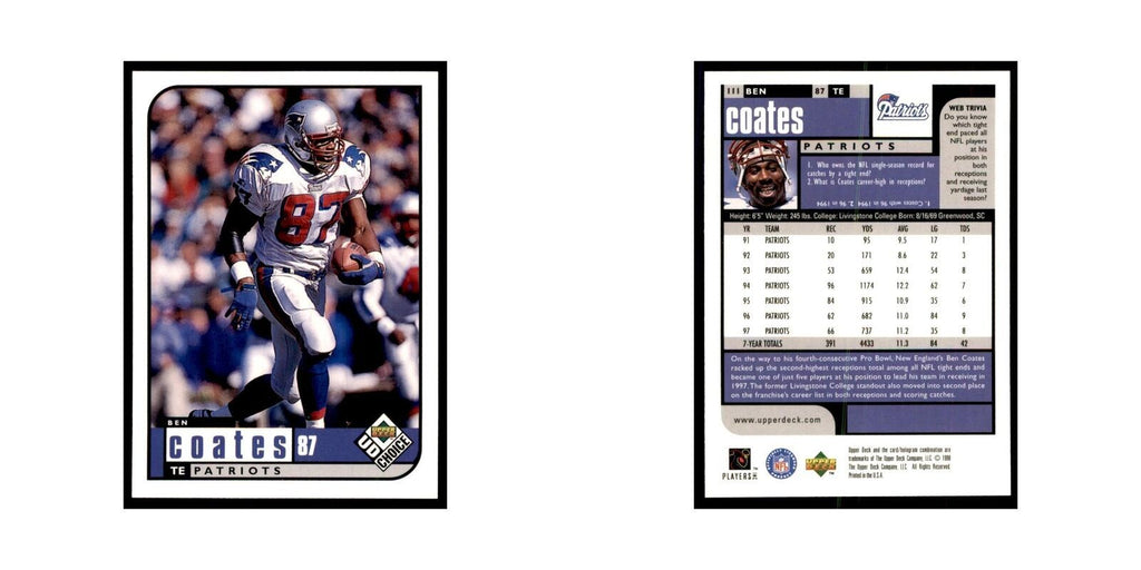Ben Coates 1998 UD Choice #111 Football  Cards Football Card NM