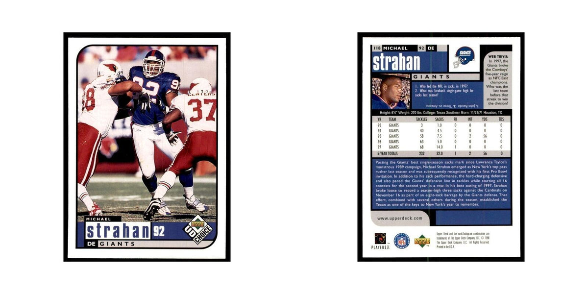 Michael Strahan 1998 UD Choice #118 Football  Cards Football Card NM