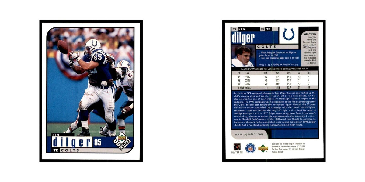 Ken Dilger 1998 UD Choice #73 Football  Cards Football Card NM