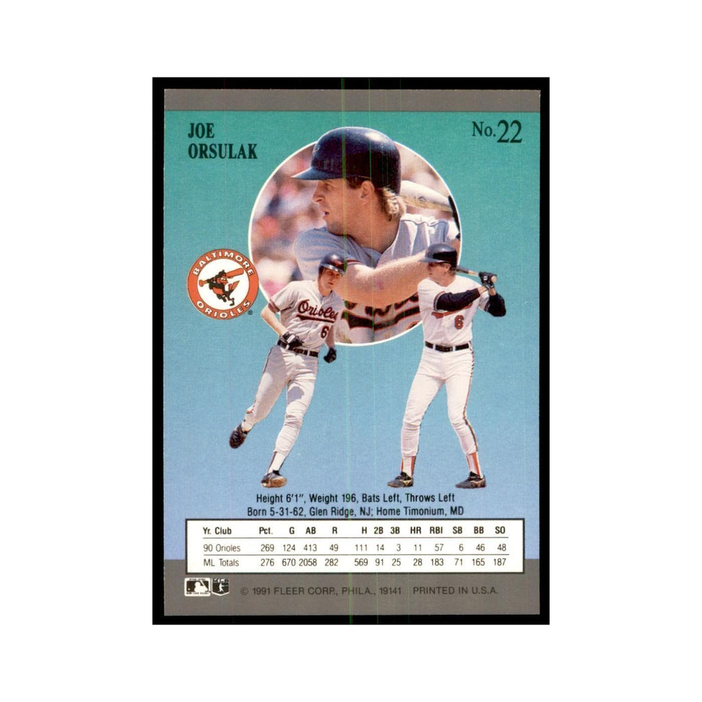 Joe Orsulak 1991 Fleer Ultra #22 Baseball Cards Baseball Card NM