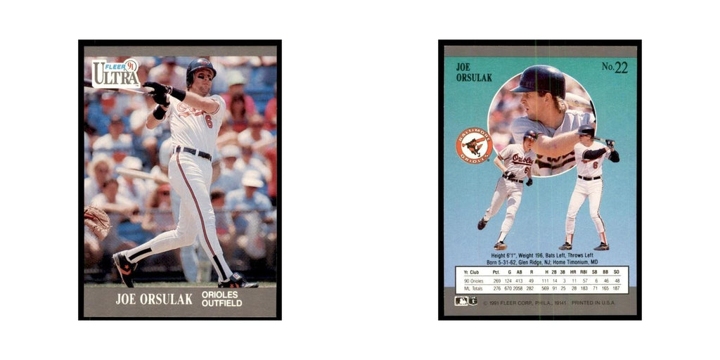 Joe Orsulak 1991 Fleer Ultra #22 Baseball Cards Baseball Card NM