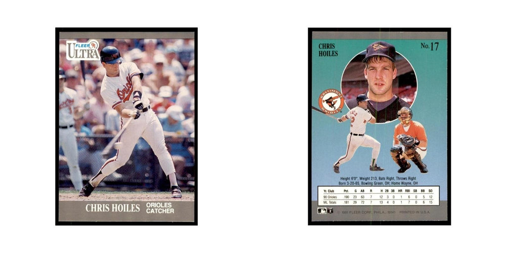 Chris Hoiles 1991 Fleer Ultra #17 Baseball Cards Baseball Card NM