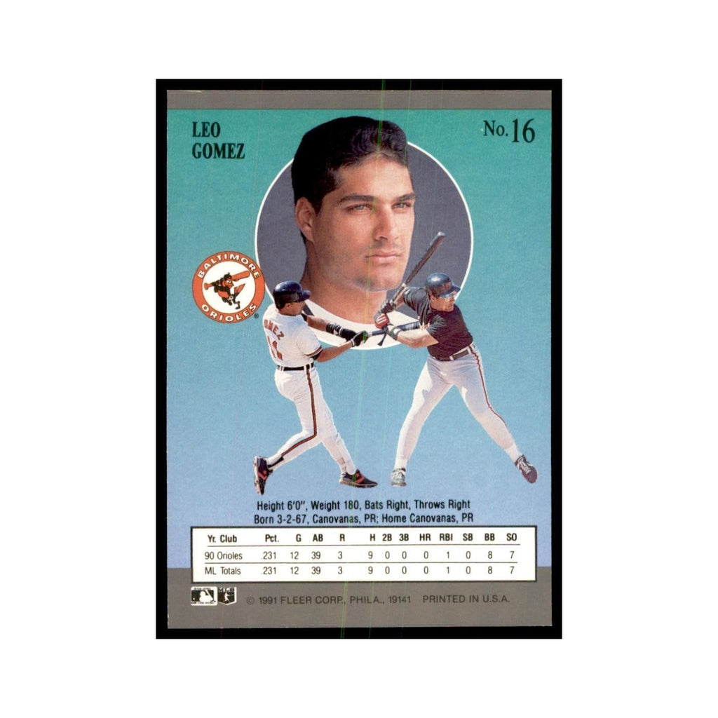 Leo Gomez 1991 Fleer Ultra #16 Baseball Cards Baseball Card NM