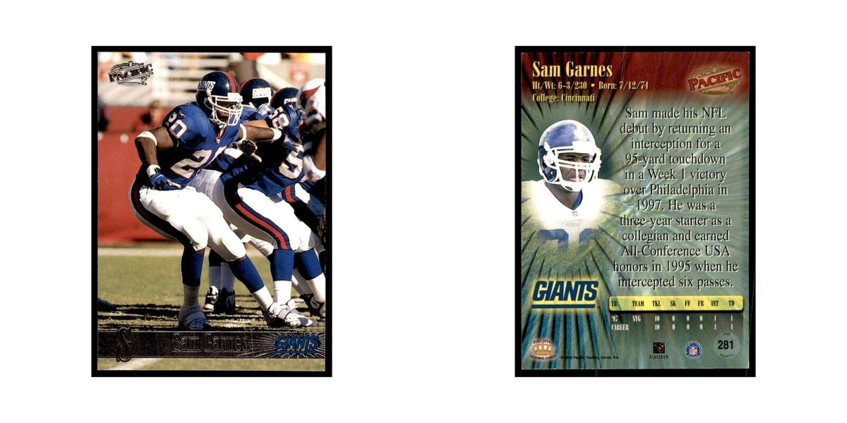 Sam Garnes 1998 Pacific #281 Football Cards Football Card NM