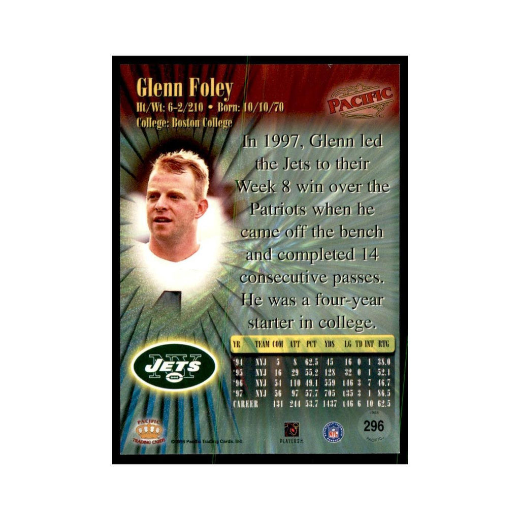 Glenn Foley 1998 Pacific #296 Football Cards Football Card NM