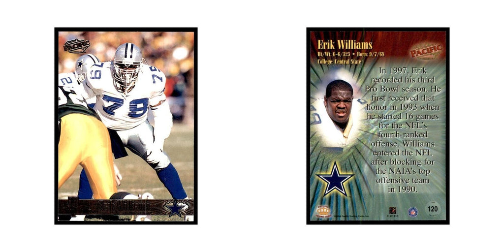 Erik Williams 1998 Pacific #120 Football Cards Football Card NM
