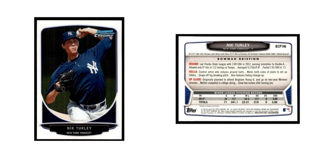 Nik Turley 2013 Bowman Chrome #BCP146 Baseball Cards Baseball Card NM