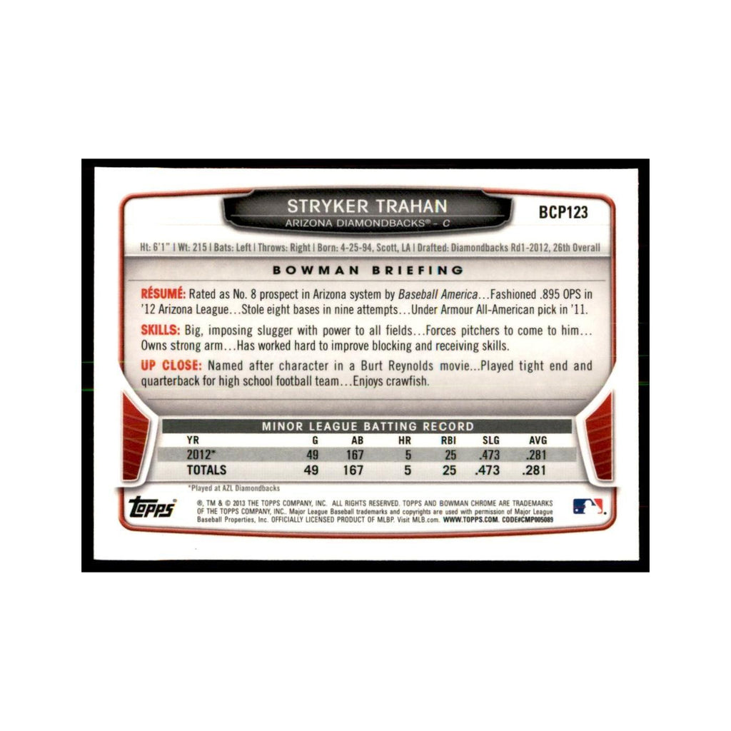 Stryker Trahan 2013 Bowman Chrome #BCP123 Baseball Cards Baseball Card NM
