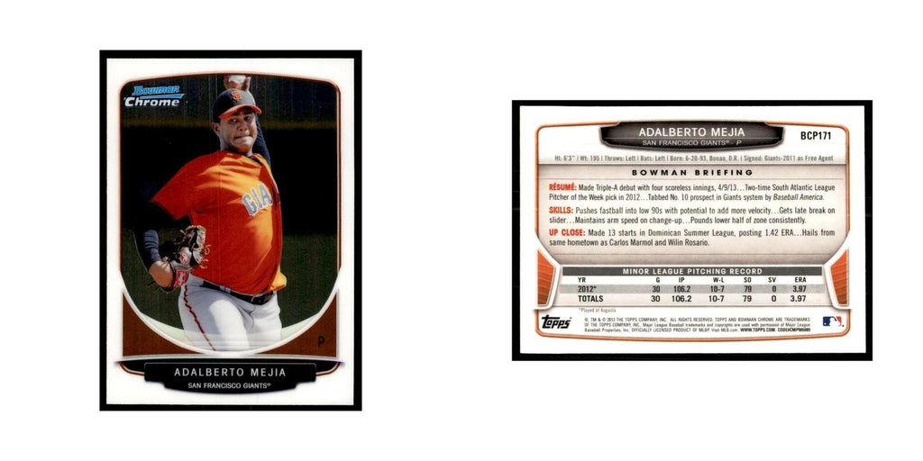 Adalberto Mejia 2013 Bowman Chrome #BCP171 Baseball Cards Baseball Card NM