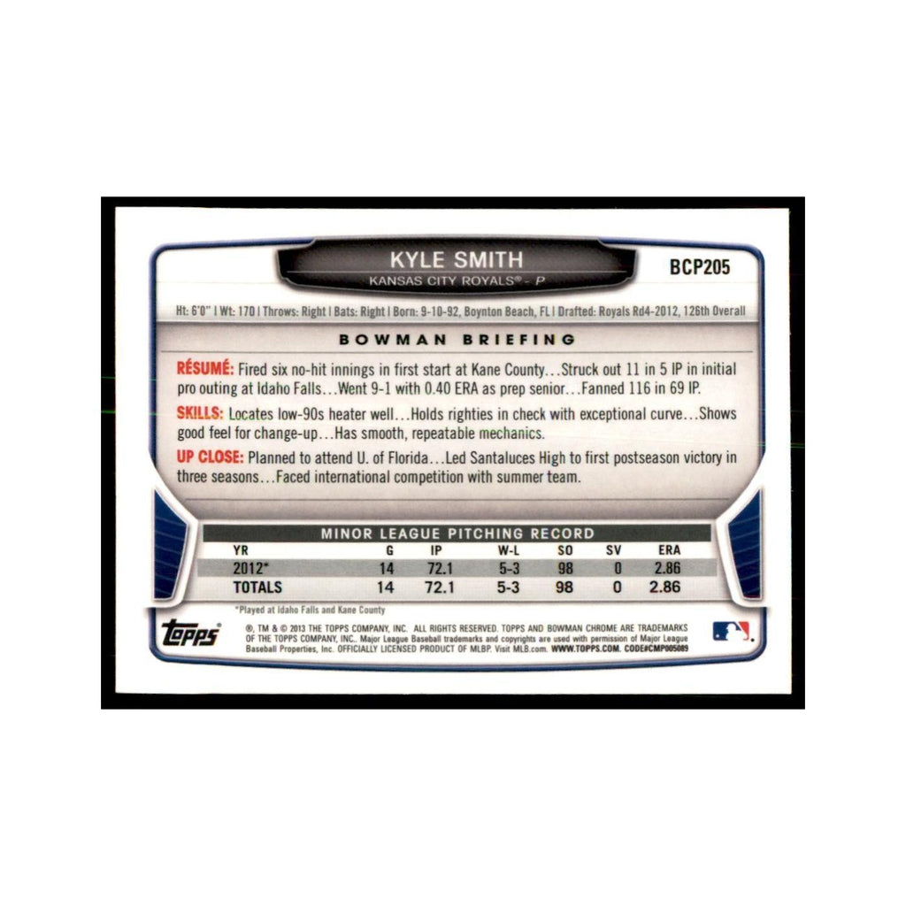 Kyle Smith 2013 Bowman Chrome #BCP205 Baseball Cards Baseball Card NM