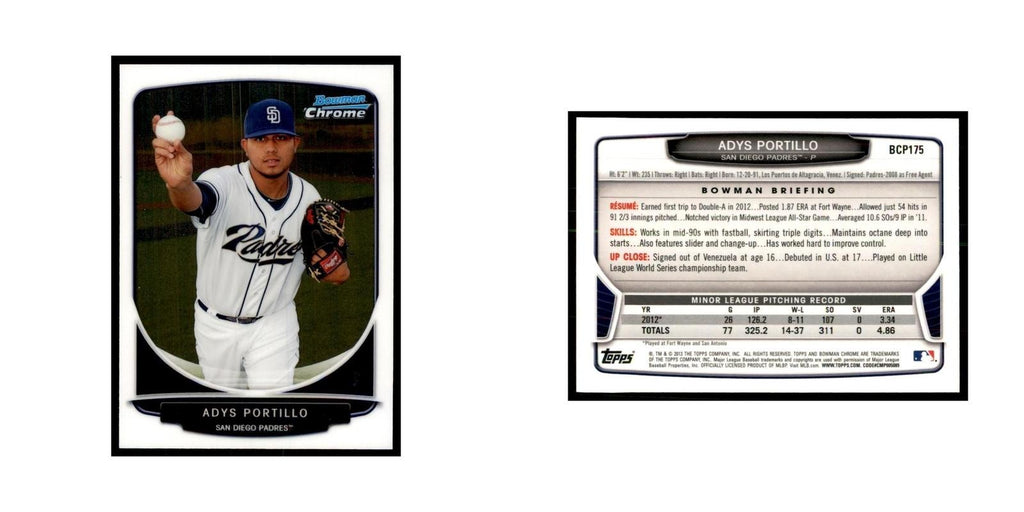 Adys Portillo 2013 Bowman Chrome #BCP175 Baseball Cards Baseball Card NM