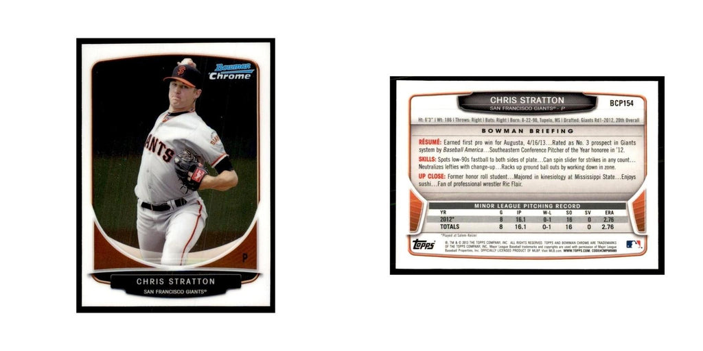 Chris Stratton 2013 Bowman Chrome #BCP154 Baseball Cards Baseball Card NM