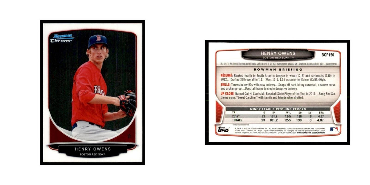 Henry Owens 2013 Bowman Chrome #BCP150 Baseball Cards Baseball Card NM
