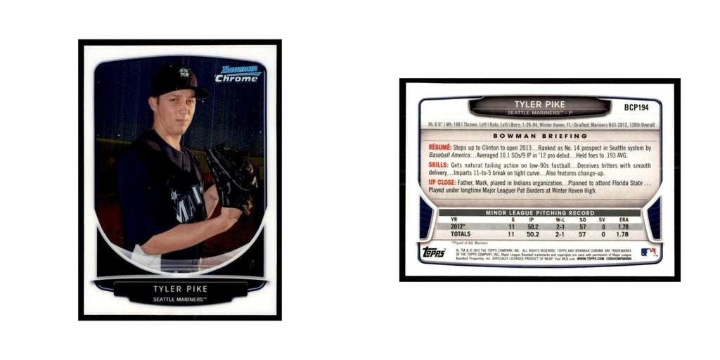 Tyler Pike 2013 Bowman Chrome #BCP194 Baseball Cards Baseball Card NM