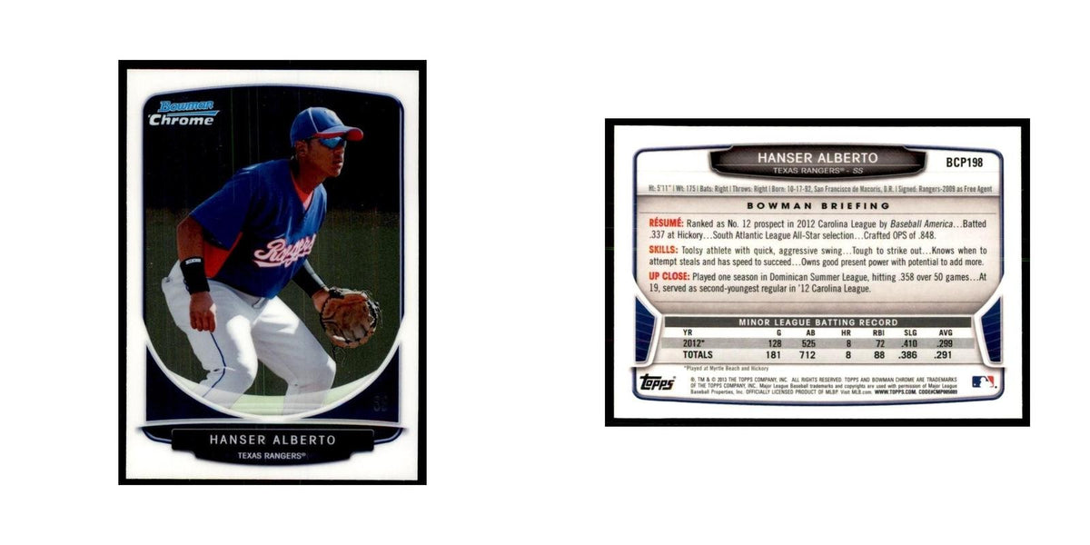 Hanser Alberto 2013 Bowman Chrome #BCP198 Baseball Cards Baseball Card NM