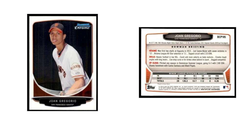 Joan Gregorio 2013 Bowman Chrome #BCP185 Baseball Cards Baseball Card NM