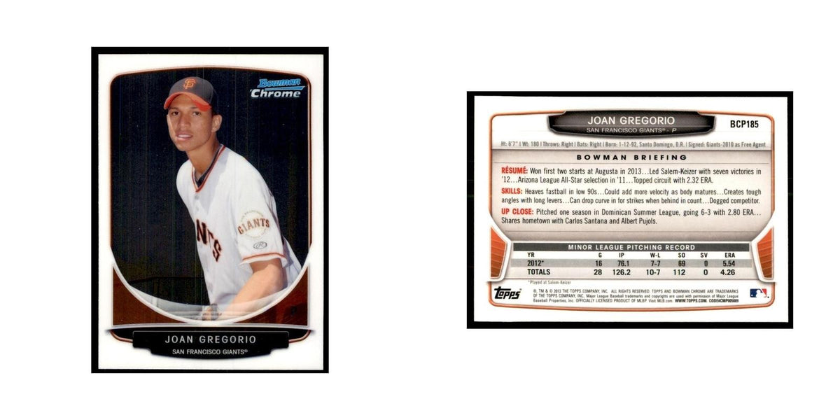 Joan Gregorio 2013 Bowman Chrome #BCP185 Baseball Cards Baseball Card NM