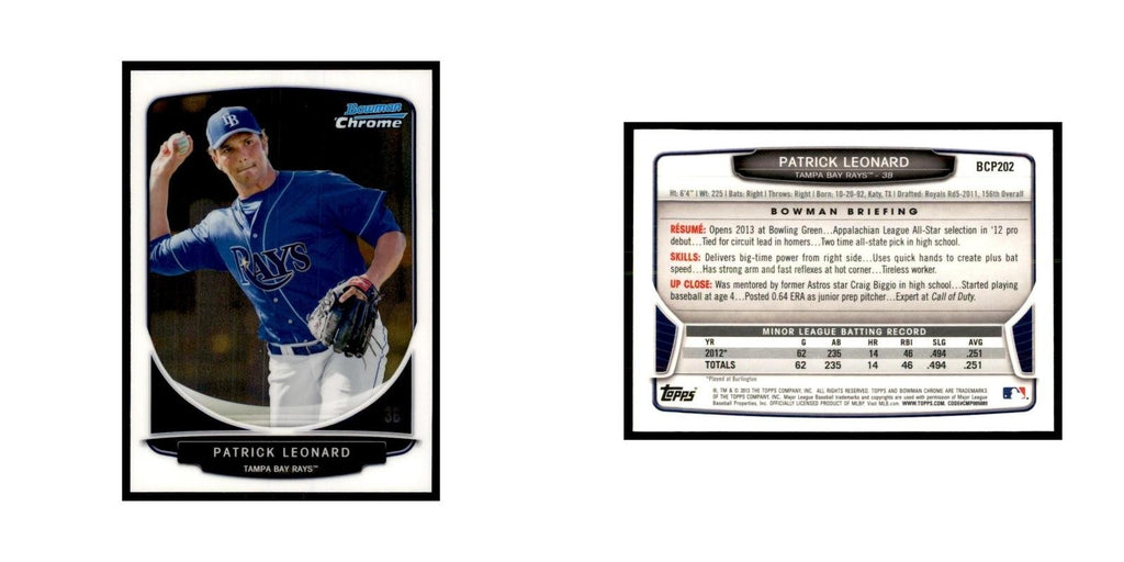 Patrick Leonard 2013 Bowman Chrome #BCP202 Baseball Cards Baseball Card NM