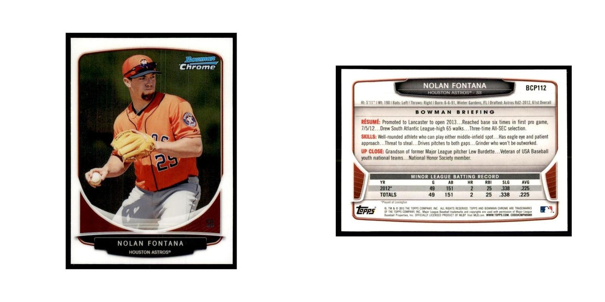 Nolan Fontana 2013 Bowman Chrome #BCP112 Baseball Cards Baseball Card NM