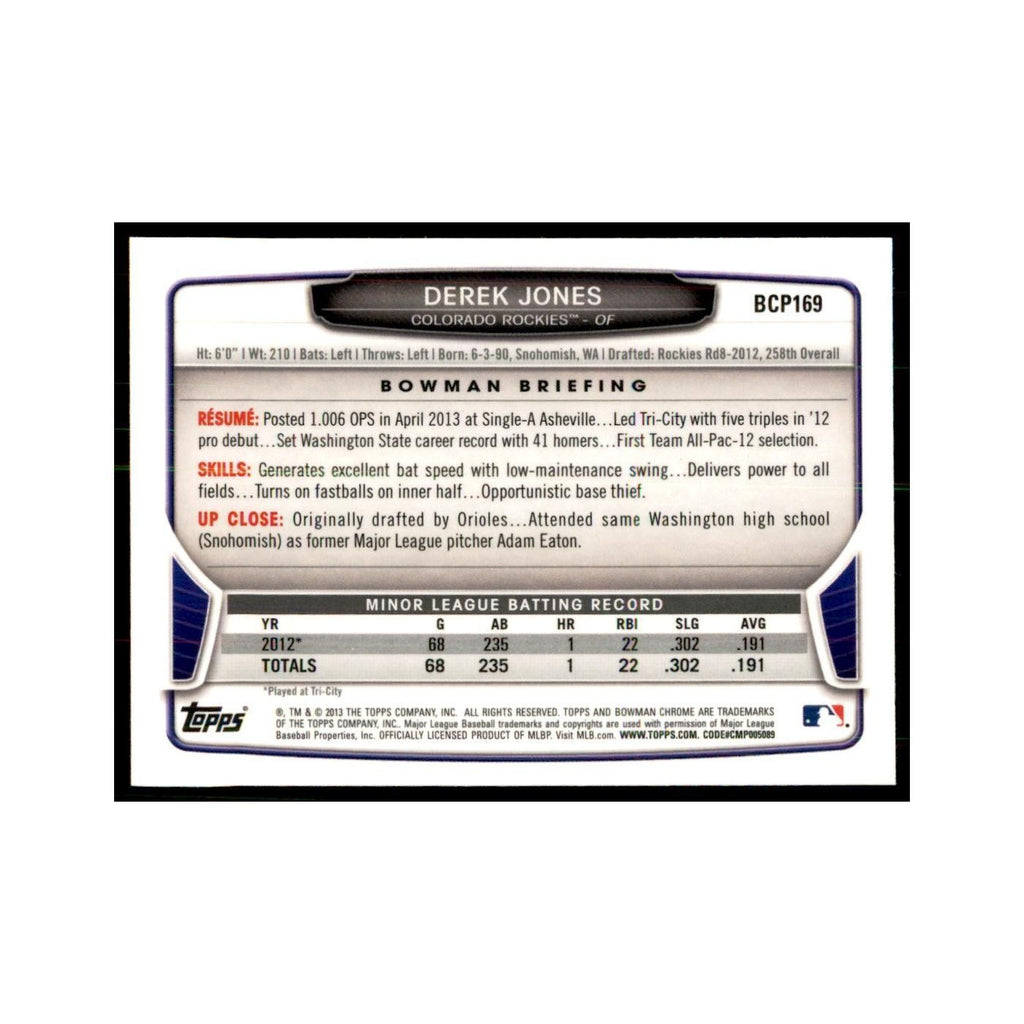 Derek Jones 2013 Bowman Chrome #BCP169 Baseball Cards Baseball Card NM
