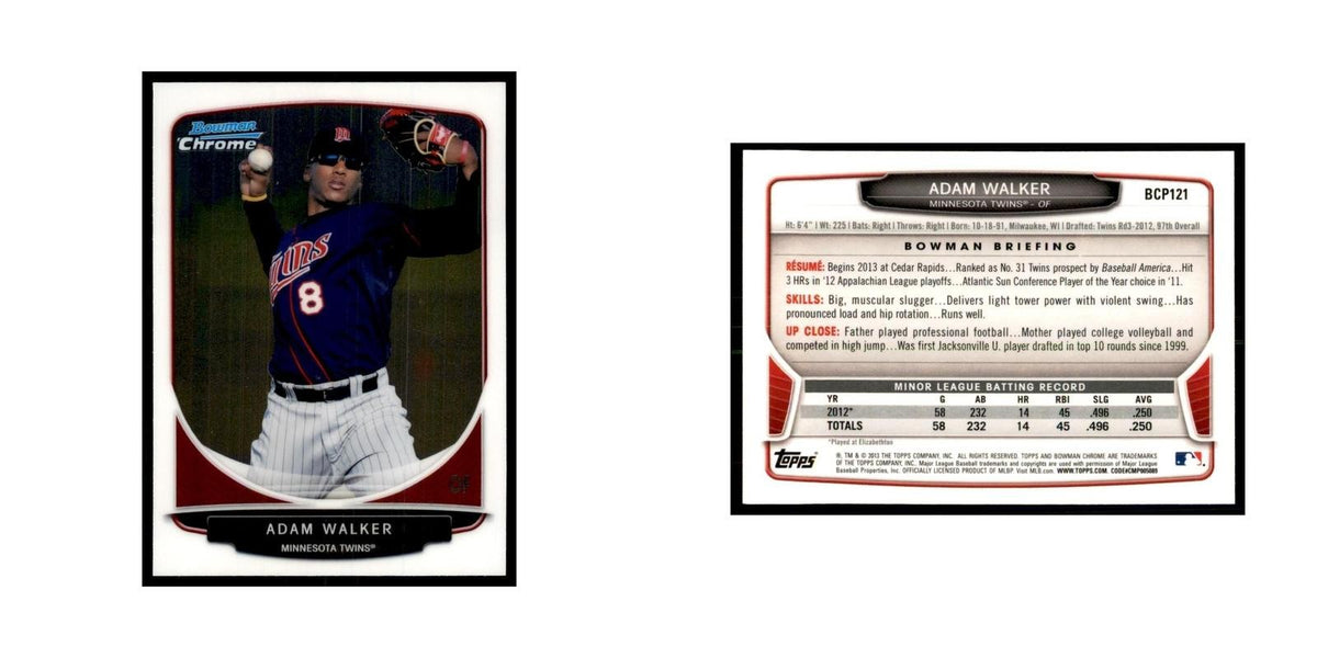 Adam Walker 2013 Bowman Chrome #BCP121 Baseball Cards Baseball Card NM