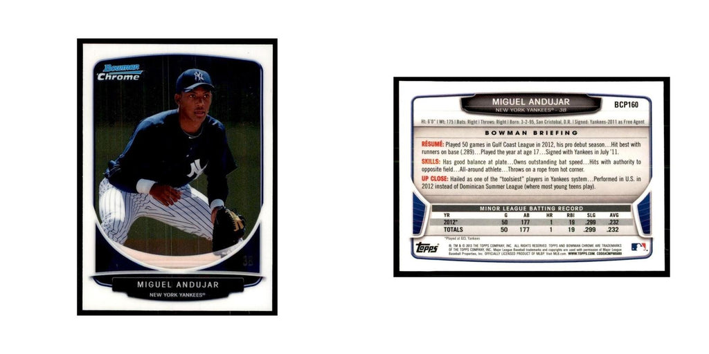 Miguel Andujar 2013 Bowman Chrome #195 Baseball Cards Baseball Card NM