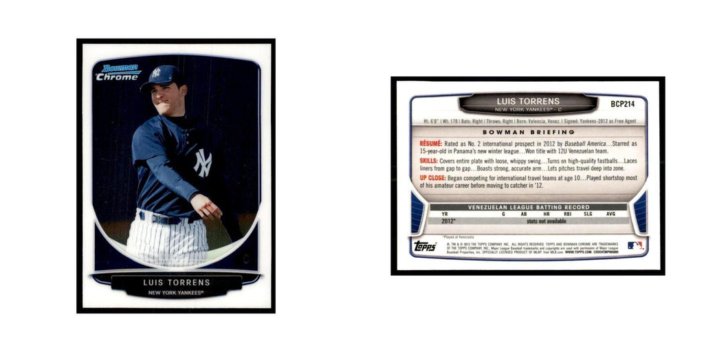 Luis Torrens 2013 Bowman Chrome #BCP214 Baseball Cards Baseball Card NM