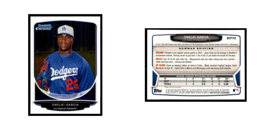 Onelki Garcia 2013 Bowman Chrome #BCP118 Baseball Cards Baseball Card NM