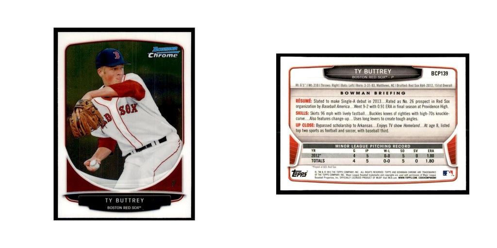 Ty Buttrey 2013 Bowman Chrome #113 Baseball Cards Baseball Card NM