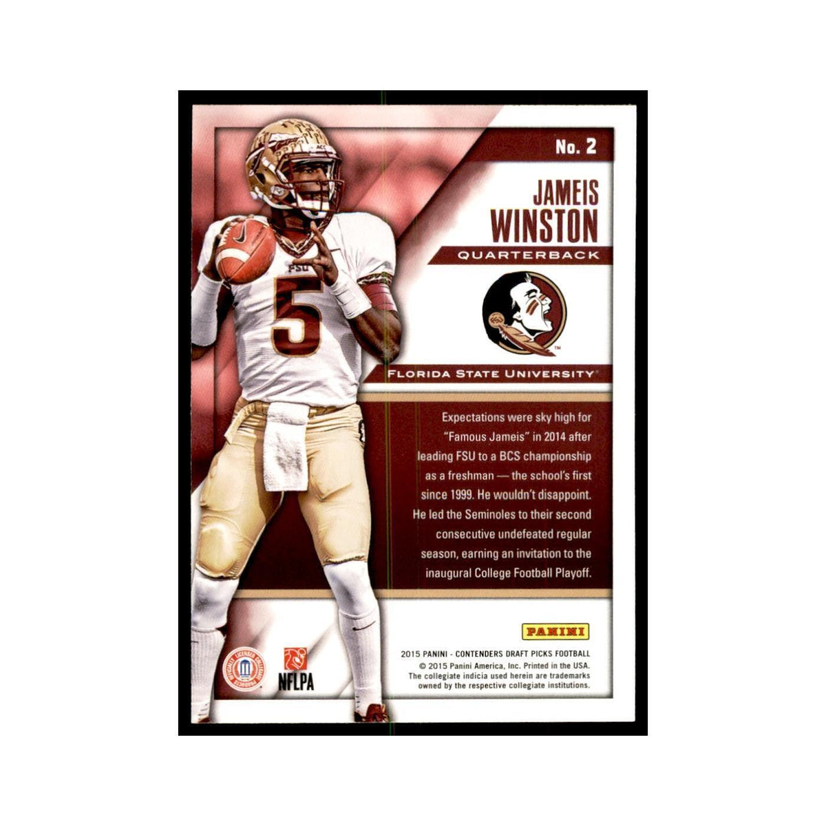 Jameis Winston 2015 Panini Contenders Draft Picks #2 Football Cards NM