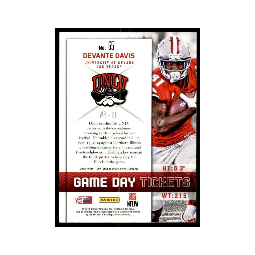 Devante Davis 2015 Panini Contenders Draft Picks #65 Football Cards NM