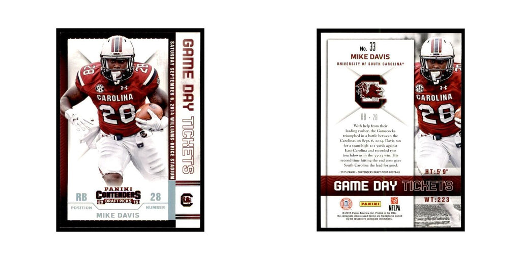 Mike Davis 2015 Panini Contenders Draft Picks #33 Football Cards NM